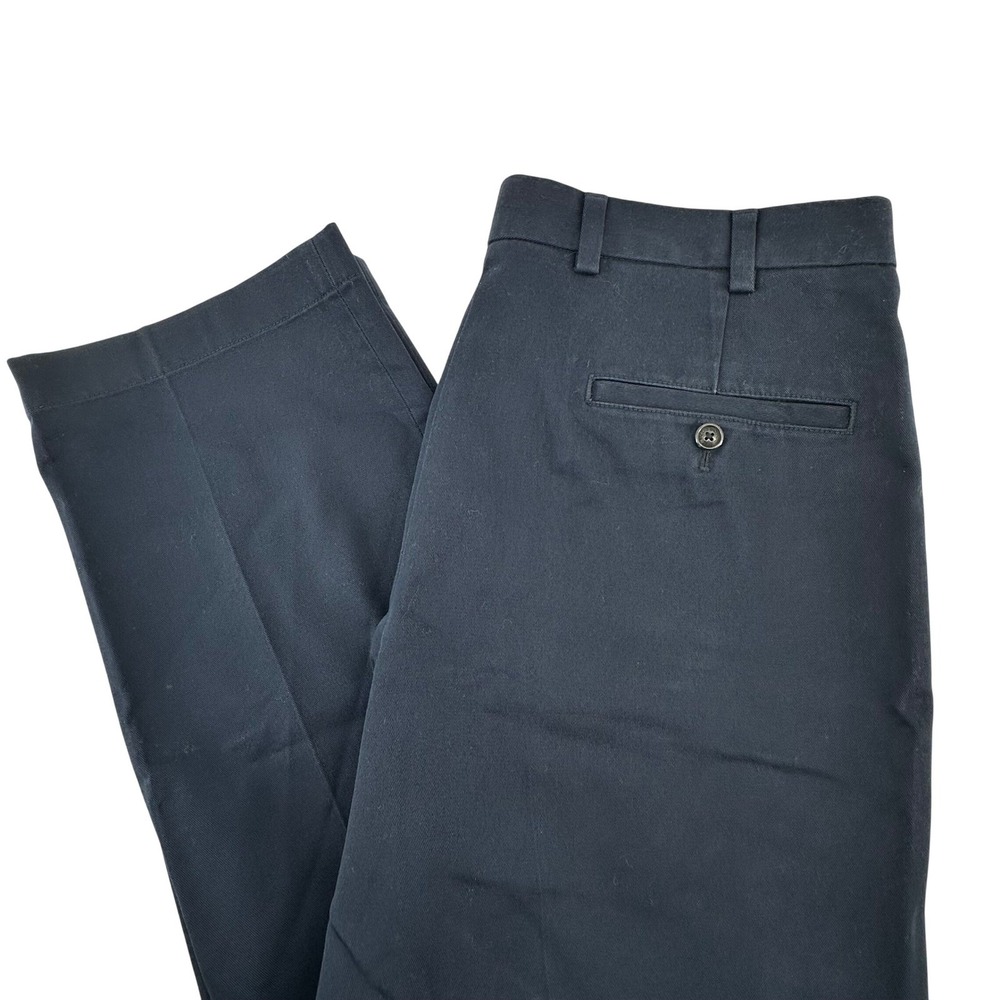 Brooks Brothers Mens Navy Blue Flat Front Chino Pants Straight Leg Twill 36x29